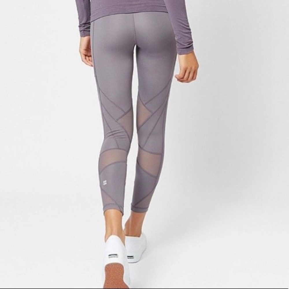Sweaty Betty Zen 7/8 Leggings Mesh Mauve Purple